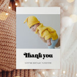 Retro minimalist Baby shower thank you Postcard<br><div class="desc">Modern and elegant baby shower thank you card. Fully customisable with your baby's picture,  name and other details. Fully editable colours.</div>