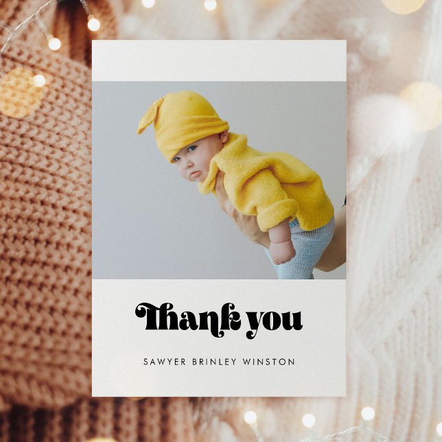 Retro minimalist Baby shower thank you Postcard (Creator Uploaded)