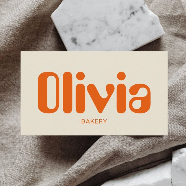 Retro Minimalist Bold Orange Business Card (Creator Uploaded)