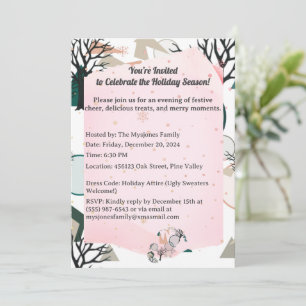 Retro Minimalist Branches and Shapes Invitation