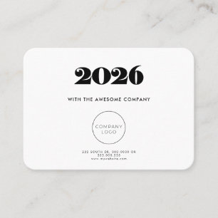 Retro minimalist Calendar 2025 corporate Business Card