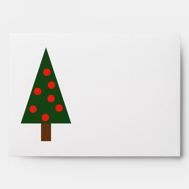 Retro Minimalist Christmas Tree Envelope (Front)