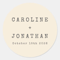 Retro Minimalist Cream Typewriter Custom Wedding