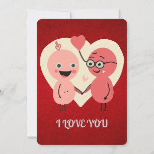 Retro Minimalist Cute Love Together   funny Holiday Card