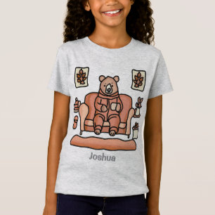 Retro Minimalist Cute Relaxed Bear Funny T-Shirt