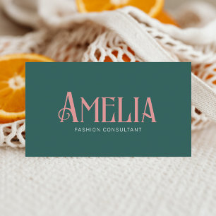 Retro Minimalist Green Business Card