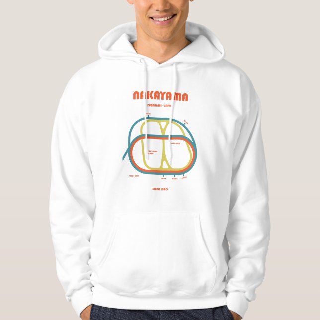 Retro Minimalist Nakayama Racecourse Line Art Prin Hoodie (Front)