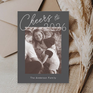 Retro Minimalist New Years Photo Holiday Card