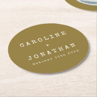 Retro Minimalist Ochre Typewriter Custom Wedding