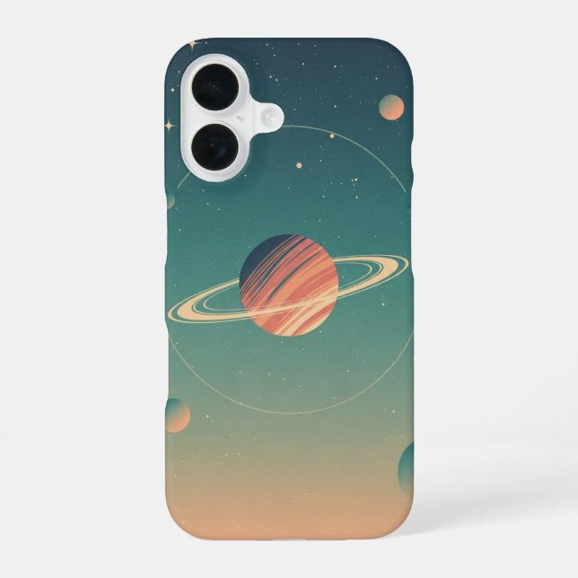 Retro Minimalist Pastel Orb iPhone 16 Case (Back)