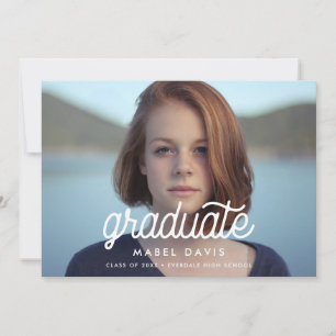 Retro minimalist Photo graduation Announcement