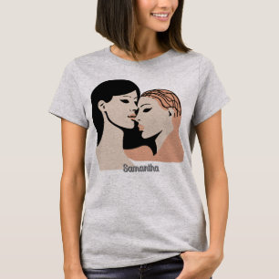 Retro Minimalist Unspoken Bond Faces T-Shirt