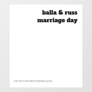 Retro Minimalist Wedding Photo Backdrop Design Window Cling