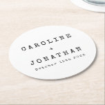Retro Minimalist White Typewriter Custom Wedding Round Paper Coaster<br><div class="desc">Retro Minimalist Typewriter Font Custom Wedding Round Paper Coaster in White</div>