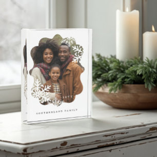 Retro Minital Wavy Photo Frame Snowflake Photo