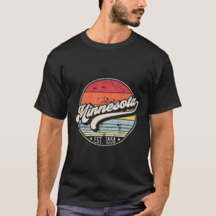Retro Minnesota Home State MN Cool 70S Sunset vint T-Shirt