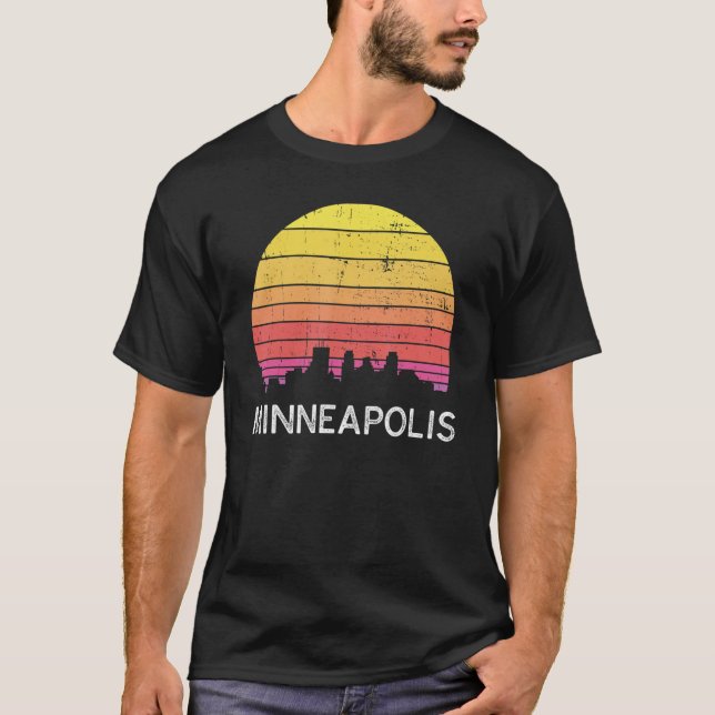 Retro Minnesota Minneapolis Skyline Vintage Urban  T-Shirt (Front)