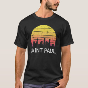 Retro Minnesota Saint Paul Skyline Vintage Urban B T-Shirt