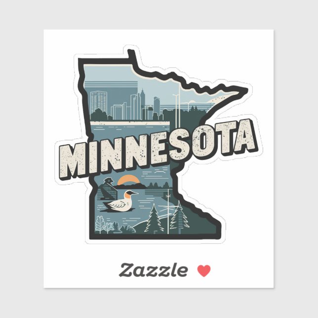 Retro Minnesota Sticker (Sheet)