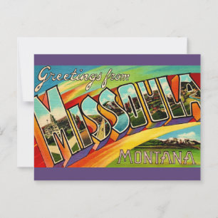 Retro Missoula MT Postcard