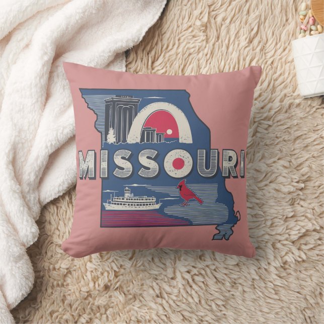 Retro Missouri Silhouette Cushion (Blanket)