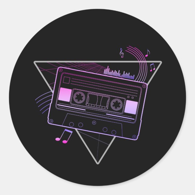 Retro Mix   Classic Round Sticker (Front)