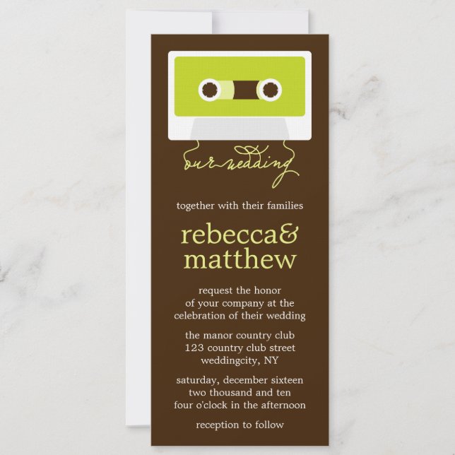 Retro Mixtape Wedding Invitation (Front)