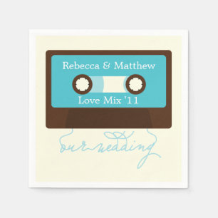 Retro Mixtape Wedding Napkin