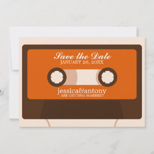 Retro Mixtape Wedding Save the Date Invitation
