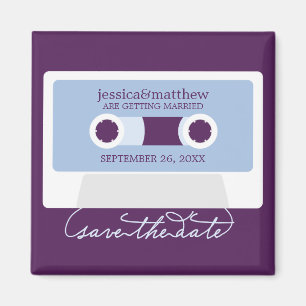 Retro Mixtape Wedding Save the Date Magnet
