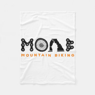 Retro Moab Utah Souvenir Mountain Biking Mtb Trail Fleece Blanket