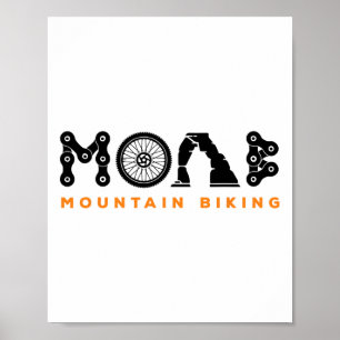 Retro Moab Utah Souvenir Mountain Biking Mtb Trail Poster