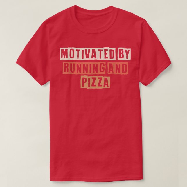 Retro Moactivated By Running And Pizza Funny Joke  T-Shirt (Design Front)