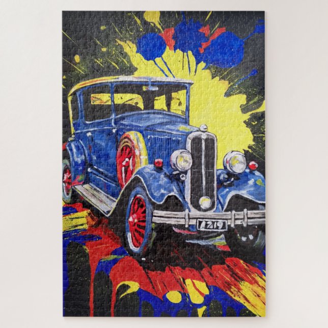 retro, mobile, car, vintage, jigsaw puzzle (Vertical)