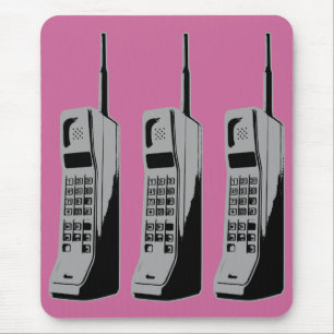 Retro Mobile Phone Graphic Mouse Mat