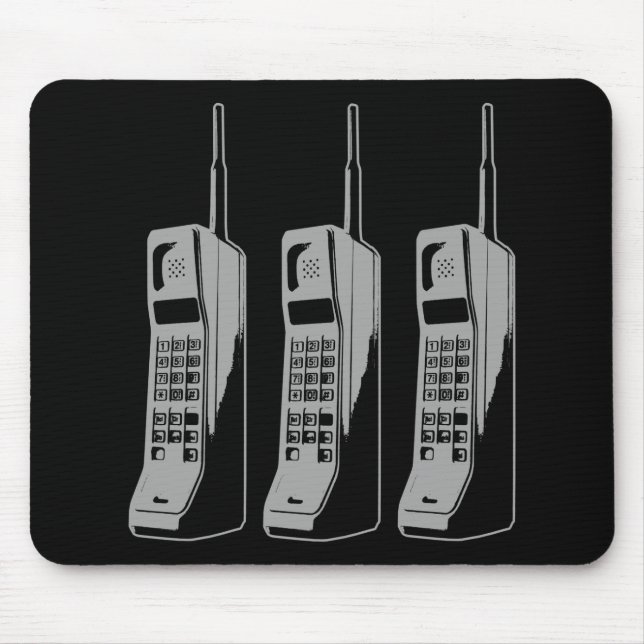 Retro Mobile Phone Graphic Mouse Mat (Front)