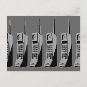 Retro Mobile Phone Graphic Postcard
