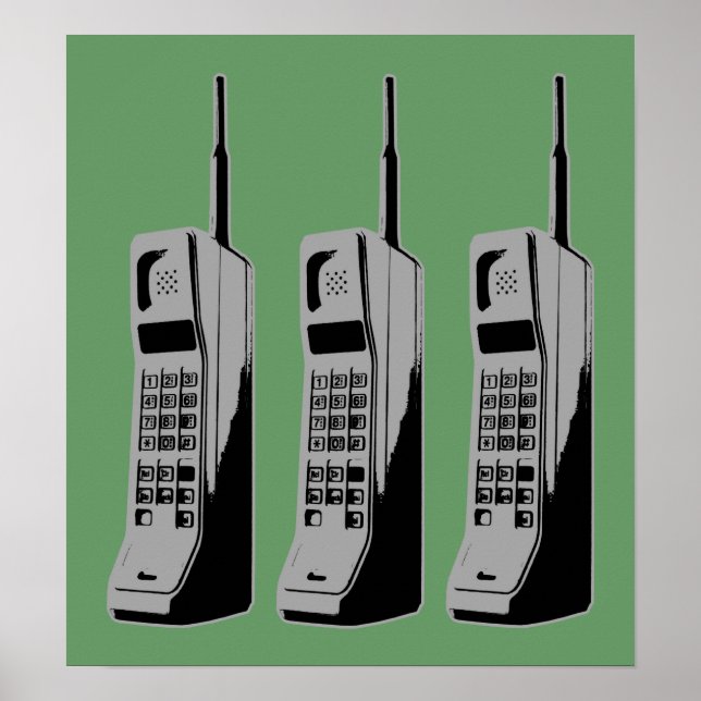 Retro Mobile Phone Graphic Poster (Front)