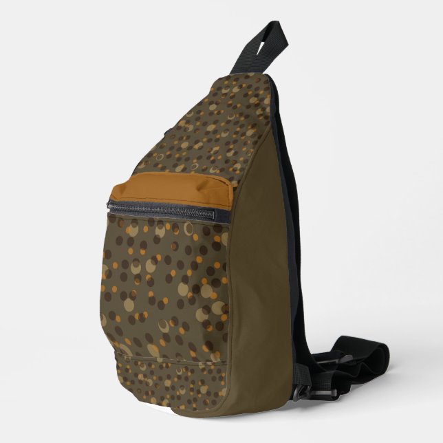 Retro Mocha Latte 1970s Bubble Dream   Sling Bag (Right Corner)