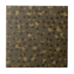 Retro Mocha Latte 1970s Bubble Dream Tile