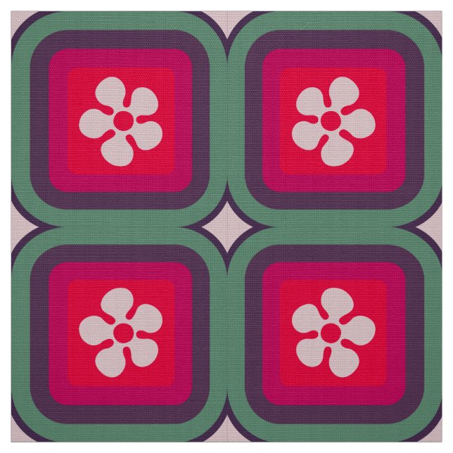 retro mod 60s 70s flower fabric pattern (Swatch)