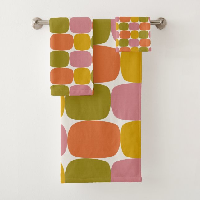 Retro mod 60s 70s towel set (Insitu)