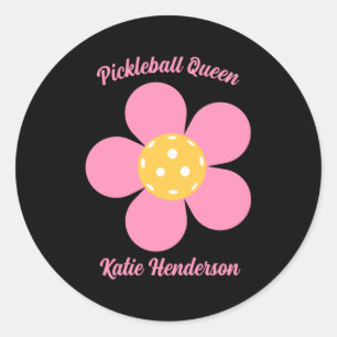 Retro Mod 70s Ckleball Flower D Classic Round Sticker