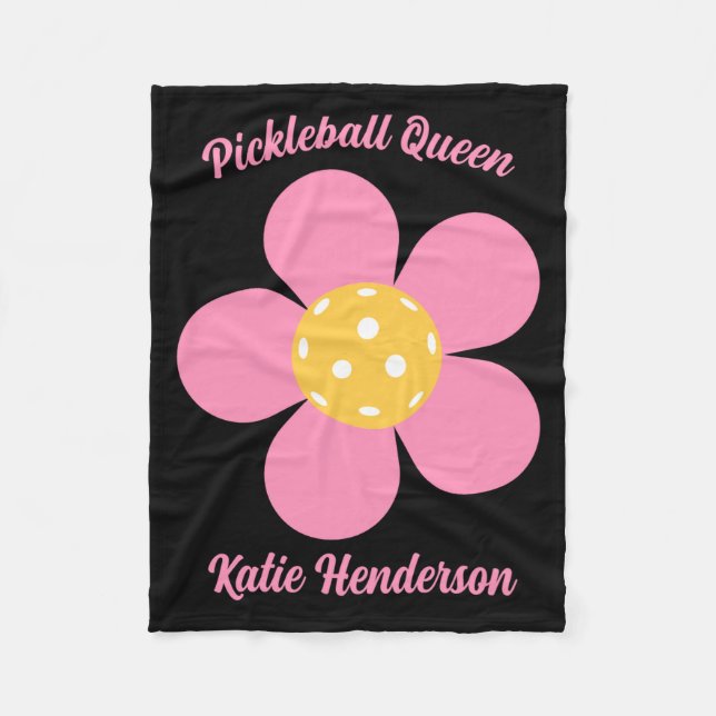 Retro Mod 70s Ckleball Flower D  Fleece Blanket (Front)