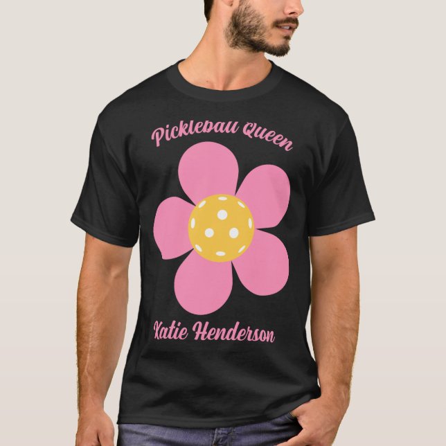 Retro Mod 70s Ckleball Flower D  T-Shirt (Front)