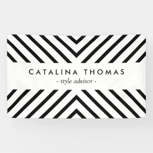Retro Mod Black and White Pattern Banner