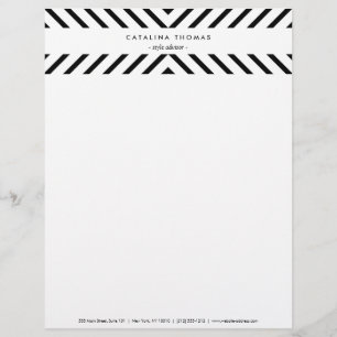 Retro Mod Black and White Pattern Custom Letterhead
