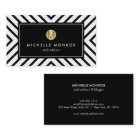 Retro Mod Black and White Pattern Gold Monogram