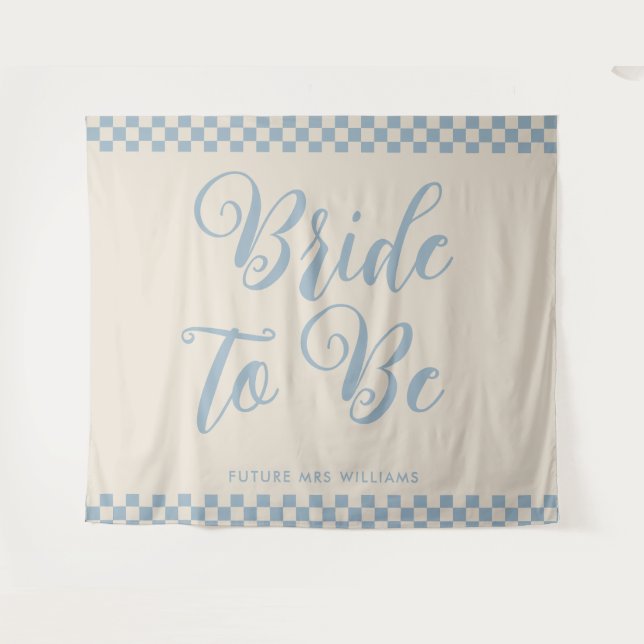 Retro Mod bride to be Bridal Shower Backdrop Tapestry (Front (Horizontal))