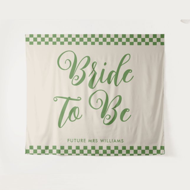 Retro Mod bride to be Bridal Shower Backdrop Tapestry (Front (Horizontal))
